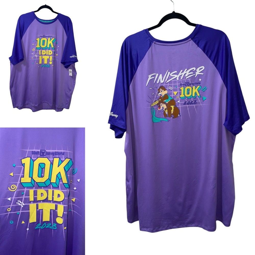 NWT Run Disney Walt Disney World Finisher 2023 Chip & Dale Finisher 10k‎ 2X Top